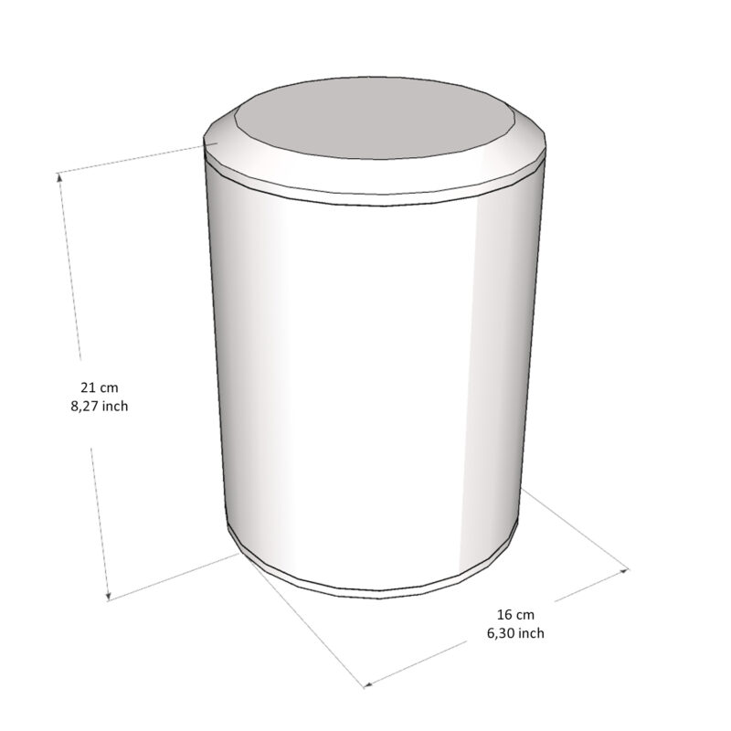 Misure e forma per Urna cineraria da appoggio per la custodia delle ceneri da cremazione umana